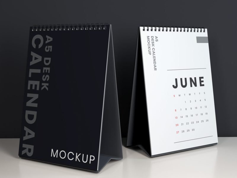 Minimalist Desk Calendar Mockups