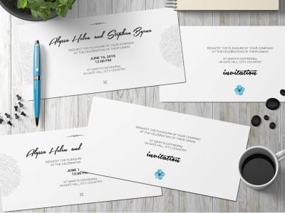 21x10 Invitation and Envelope Mockup